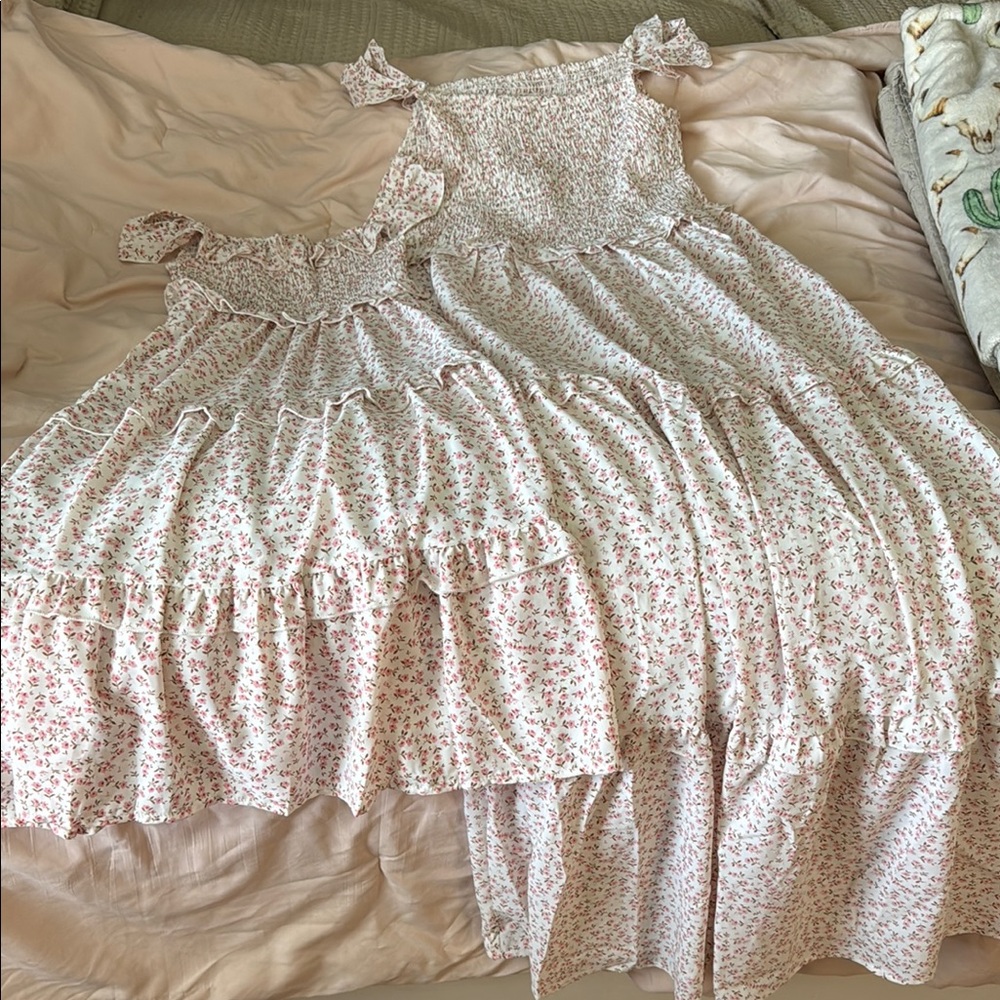 Mommy and Me matching Floral Pink Dresses